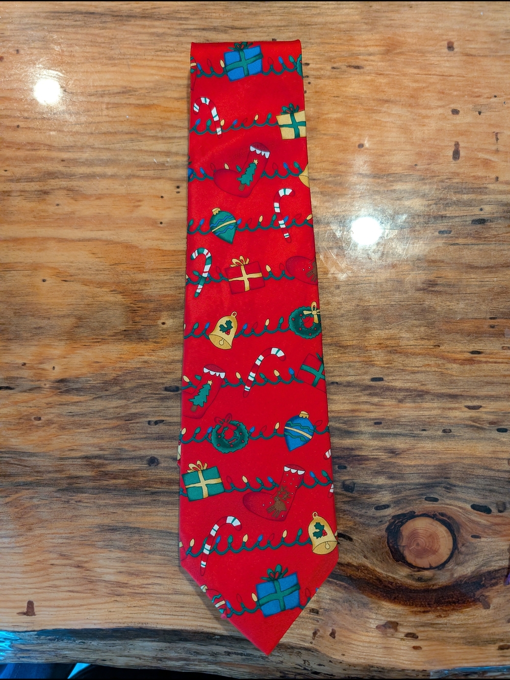 Save The Children Red Christmas Patterned Silk Necktie